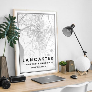 LANCASTER UK carte imprime une décoration minimaliste scandinave nordique pour la maison, salon, chambre à coucher, impression d'œuvres d'art de cuisine