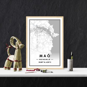 MAÓ Menorca minimalistische skandinavische Wohndekoration, Wohnzimmer, Schlafzimmer, Küche als Wandbild