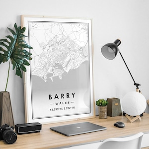BARRY WALES, carte minimaliste scandinave, décoration de la maison nordique, impression d'oeuvres d'art pour le salon, la chambre et la cuisine, impressions de cartes