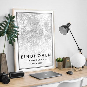 EINDHOVEN NIEDERLANDE Karte für Wohnzimmer, Schlafzimmer, Küche im skandinavischen Stil