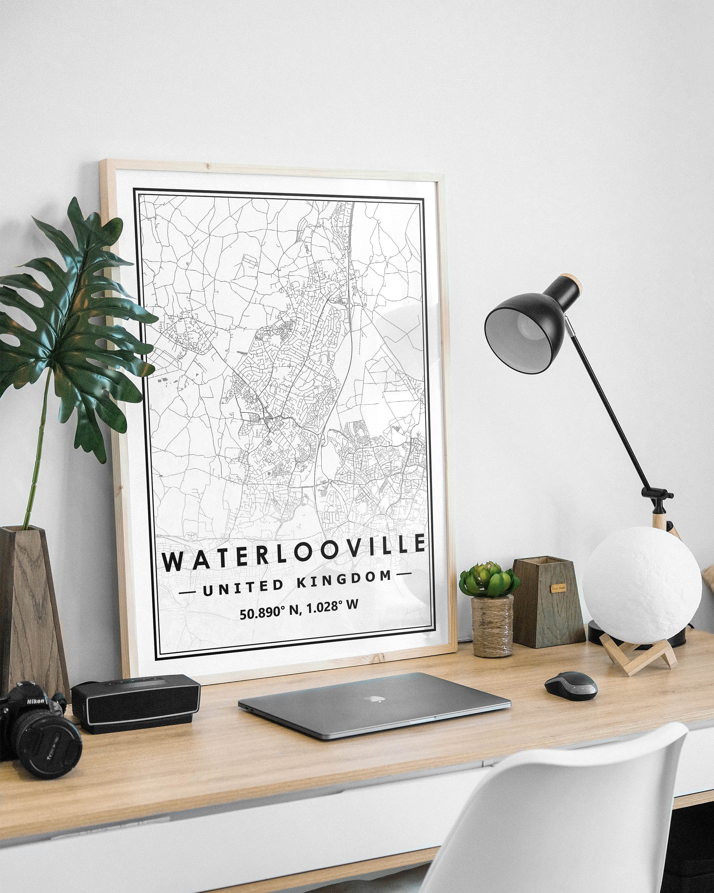 WATERLOOVILLE UK Portrait Map Minimal Scandinavian Nordic Home - Etsy UK