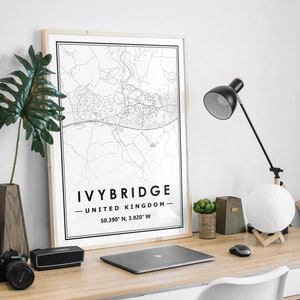 IVYBRIDGE UK Karte Druck minimalistische skandinavische Dekoration für Wohnzimmer, Schlafzimmer, Küche und Wohnzimmer