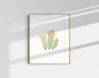Three Cacti Watercolour Art Digital Download as an 11"x14" or an 8"x10"