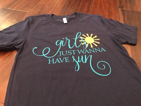 Girls Just Wanna Have Sun Design on Bella Short Sleeve Crew | Etsy