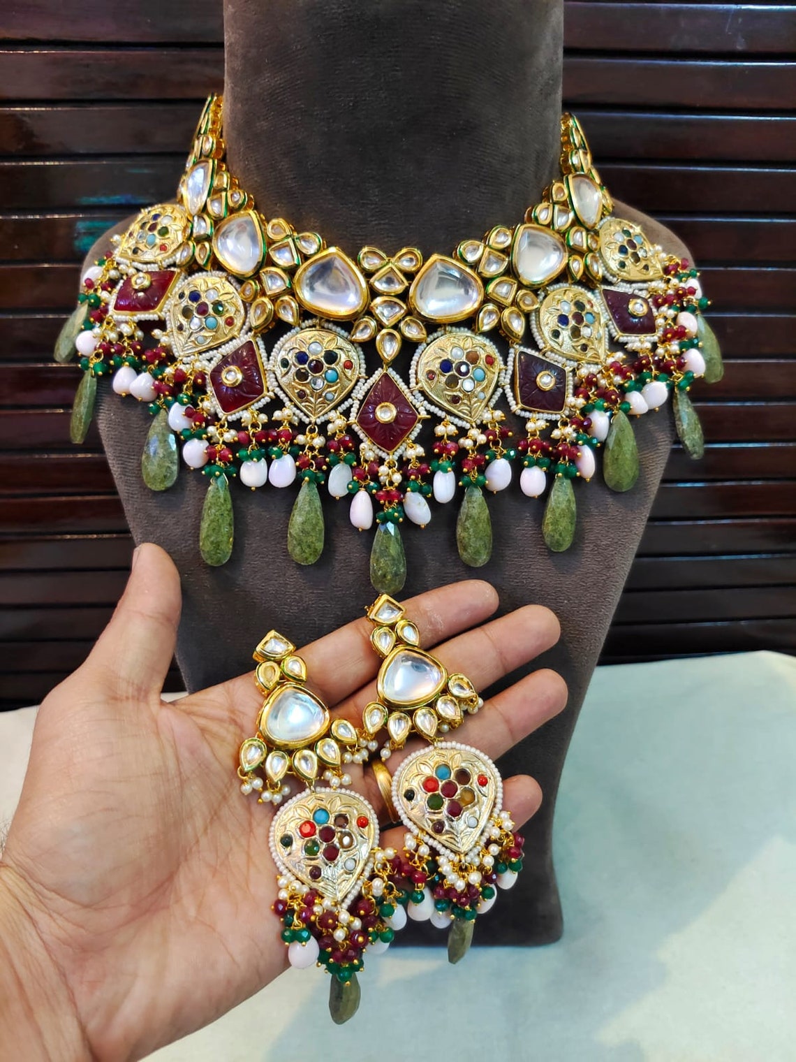 Jadau Kundan Handmade Meenakari Kundan Multi Color Choker  Etsy