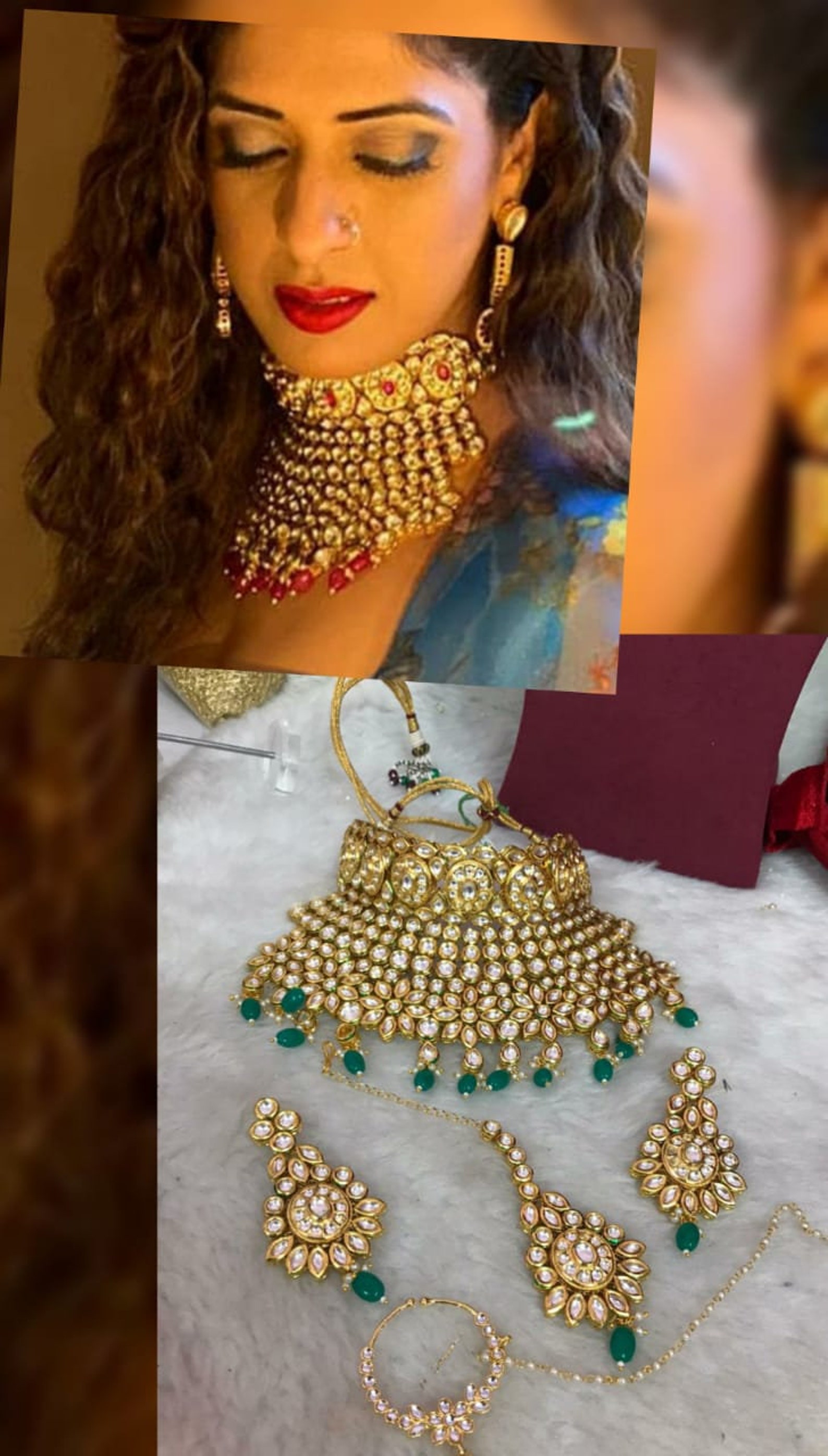 Bridal Dulhan Wedding Jewelry Set for Brides Green bridal Etsy