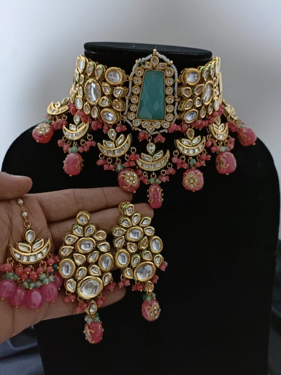 Pink Fine Kundan Choker / Indian Choker/ Indian Jewelry/ - Etsy