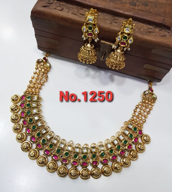 Antique Kundan Necklace Fine Pachi High 
