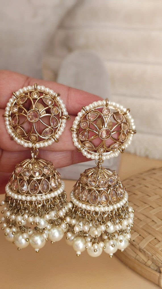 Big earrings for wedding deals