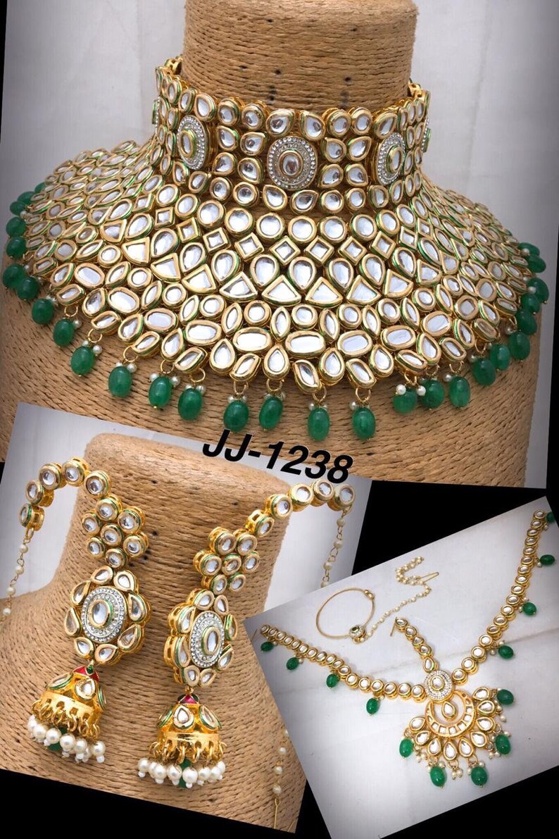 Beautiful Bridal Dulhan Necklace Set with long jhumki earrings Etsy