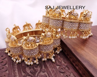 Handcrafted Rajwadi Gold Plated Doli Barat Bangles/Openable Gold Bangles/Indian Bangles/Antique gold Kada/temple jewelry/Gold Kada bangles