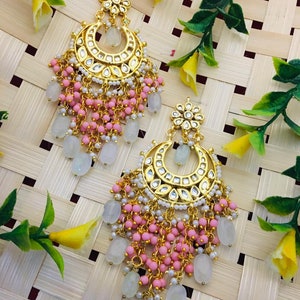 Indian Traditional Gold Plated Green Pearl Jhumka Earring - Etsy