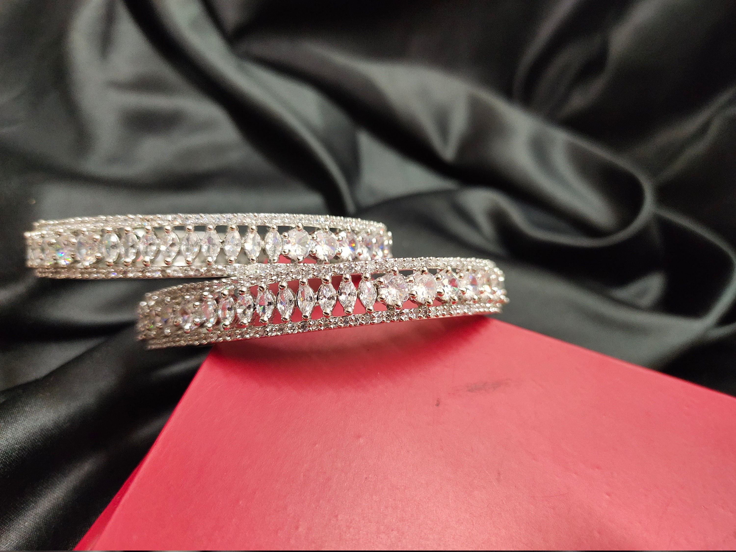 Diamond Bangels/Bracelet Statement Jewelry for Wedding / | Etsy