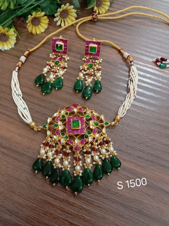 Handmade Jadau Pachi Kundan Necklace 