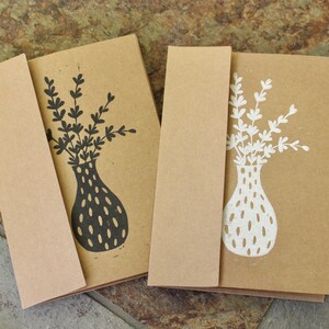 Bud Vase Blank Notecards | Block Printed Notecards