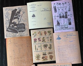 Vintage style stickers, journaling supplies, Pack of French ephemera stickers x 8