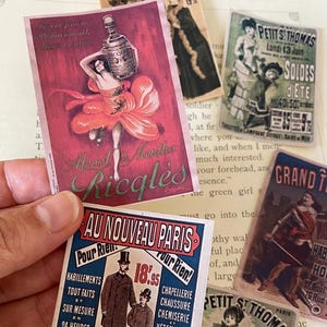 Réplicas de carteles publicitarios vintage y pegatinas / Carteles retro de juguetes, moda y repostería en francés / Papelería artesanal imagen 2