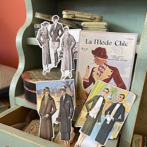 Stickers tendance années 20 | Découpe de magazine française vintage | Journal Art Déco Ephemera | Poupées en papier élégantes pour femmes et hommes pour le journal indésirable