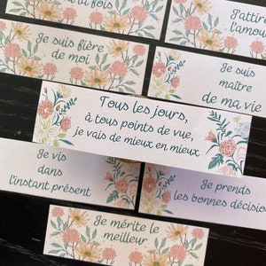 Adesivi francesi con affermazioni positive / Pacchetto adesivi per la salute mentale / Citazioni sulla legge di attrazione / Adesivi francesi motivazionali per la cura di sé