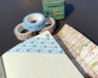 Humming teal washi tape, blue masking tape with hummingbird and plants