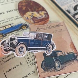 Stickers voitures anciennes | Cadeau pour les amateurs de voitures françaises | Pack d'autocollants colorés | Stickers nostalgie faciles à décoller | Papeterie française