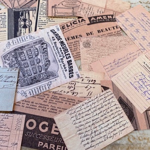 Pacote de adesivos de letras francesas mistas | Adesivos de caligrafia francesa | Adesivos de colagem de qualidade | Papelaria francesa vintage para artesanato