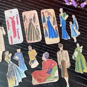 Naklejki Paryskiej Mody | Kolorowe Naklejki Francuskich Kobiet | Naklejki Mody Vintage | Matowe Naklejki Łatwe do Odklejenia | Naklejki Niebieskie i Czerwone