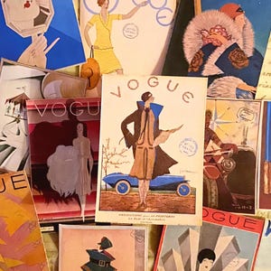 Kleurrijke vintage stickers | Modestickers voor dames uit de jaren 1920 | Replica-stickers Vogue-tijdschrift | Retro stickerpakket | Gratis verzending