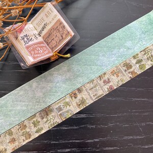 Ruban adhésif floral en Washi avec plantes et fleurs vertes | Rouleau Washi de 2,5 cm de large | Coffret cadeau pour amoureux des plantes | Arbres Washi Design de la boutique française