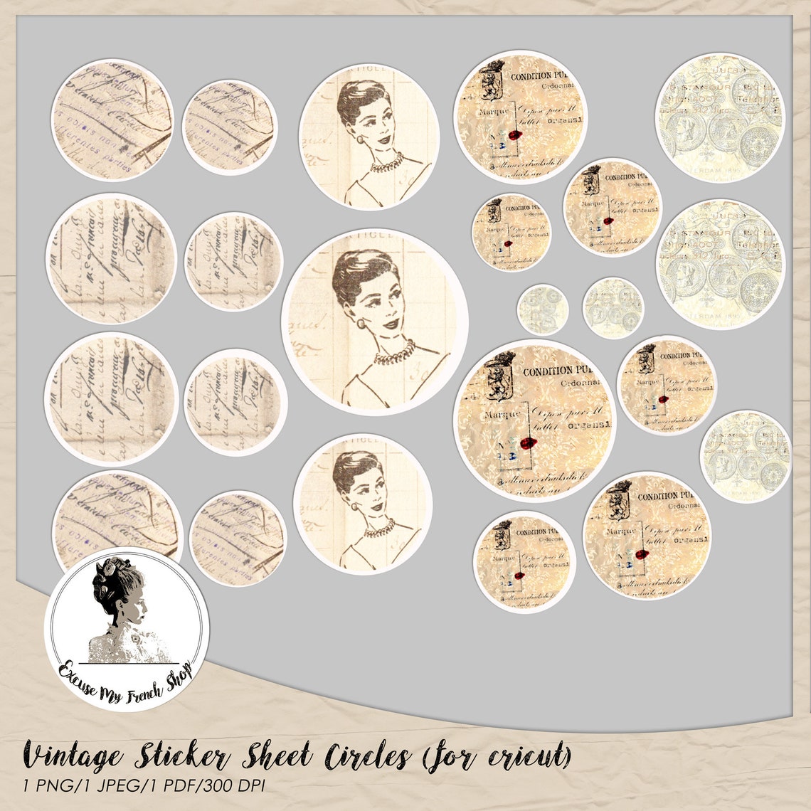 Vintage Stickers Sheet Vintage Stickers Printable Vintage Etsy