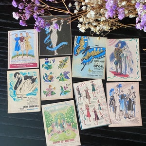 Vintage Ads Replica Aufkleber | Bunte Ephemera Aufkleber | French Retro Sticker Bundle | Vintage Zeitschriften Replika Aufkleber