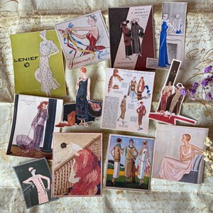 May include: A collection of vintage fashion illustrations featuring women in various styles and poses. The illustrations are printed on paper and have a vintage aesthetic. The illustrations are perfect for scrapbooking, card making, or other craft projects.
