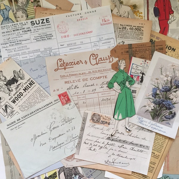French Vintage ephemera Grab Pack Lucky Dip