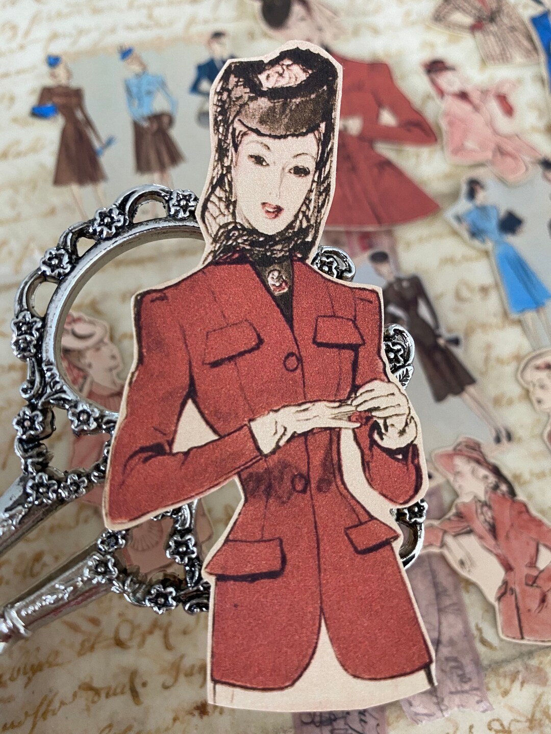 Vintage Fashion Stickers: Retro Woman, Colorful Handmade Stickers From ...