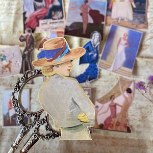 Niedliche Damen Aufkleber | Vintage Journaling Bastelbedarf | 1920er Jahre Mädchen Sticker Pack | Vogue Magazin-Cover | Französischer Ephemera Sticker Pack