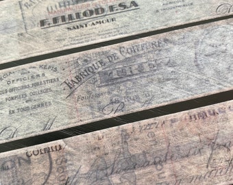 Vintage Letters Airmail Washi Tape 2.5cm | Wide French Ephemera Collage Tape | Neutral Junk Journal & Scrapbooking Supply