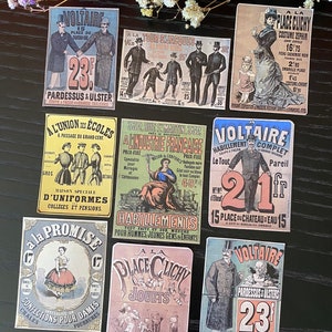 Pacchetto di adesivi vintage effimeri / Pubblicità retrò in francese / Forniture per diario di scarto / Set per scrapbooking e art journaling / Negozio di cancelleria francese