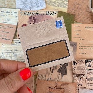 Vintage French Ephemera Sticker Grab Bag | Retro Real Paper Designs – Magazines, Receipts, Envelopes, Maps | Junk Journal Supplies