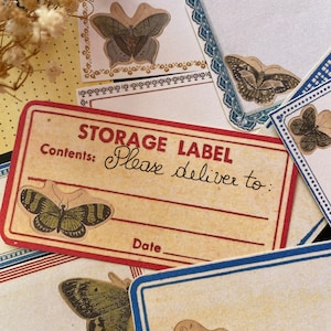 Etiquettes d'adresse autocollantes avec papillons | Autocollants d'étiquettes découpés | Autocollants inscriptibles | Etiquette postale vierge thème papillon