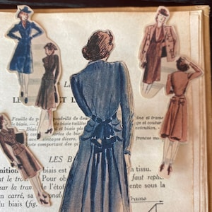 Pack d'autocollants vintage pour femmes | Stickers tendance années 30 | autocollants vintage pour femmes | Stickers colorés découpés dans un baiser | Stickers tendance à la coupe soignée