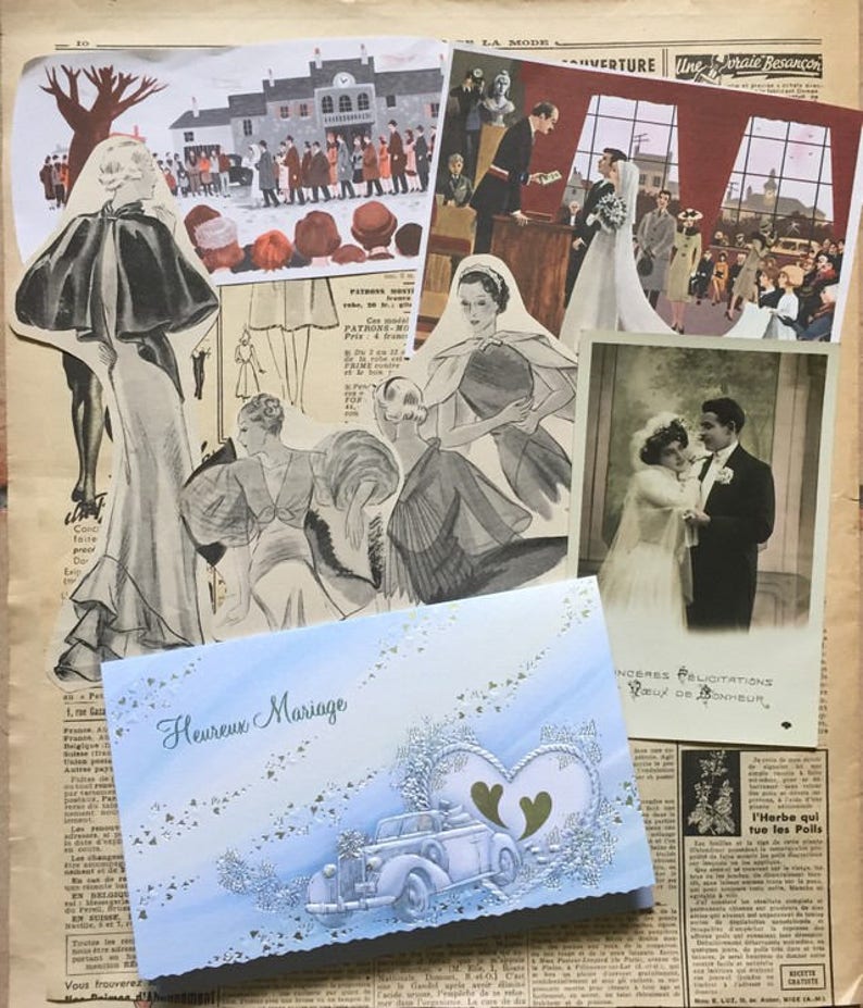 Love theme paper pack Wedding ephemera pack Vintage Ephemera Pack Wedding theme