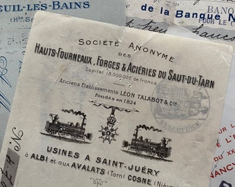 Set of vintage French checks x 4