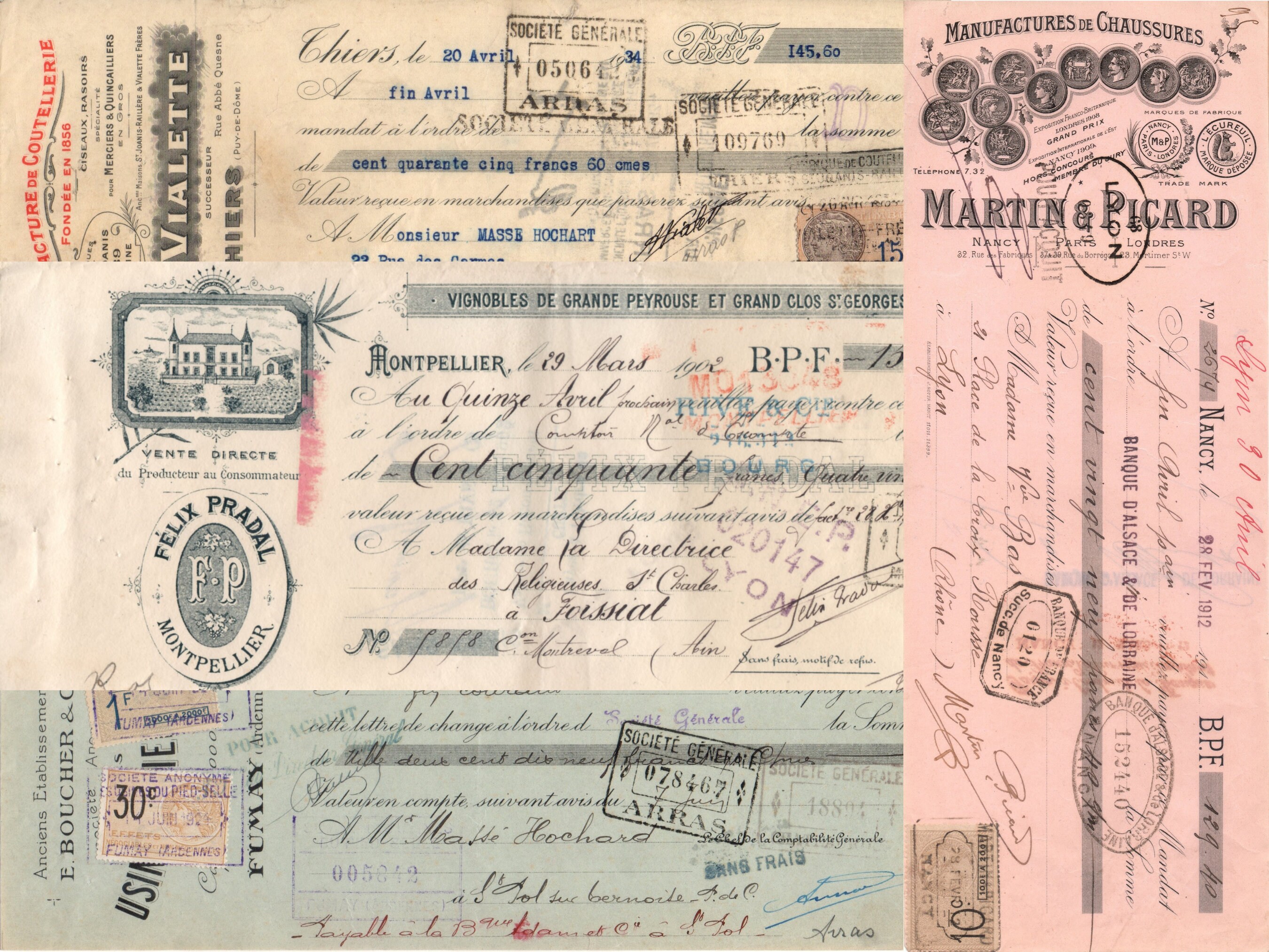 Digital French checks Vintage French Bank ephemera to Etsy