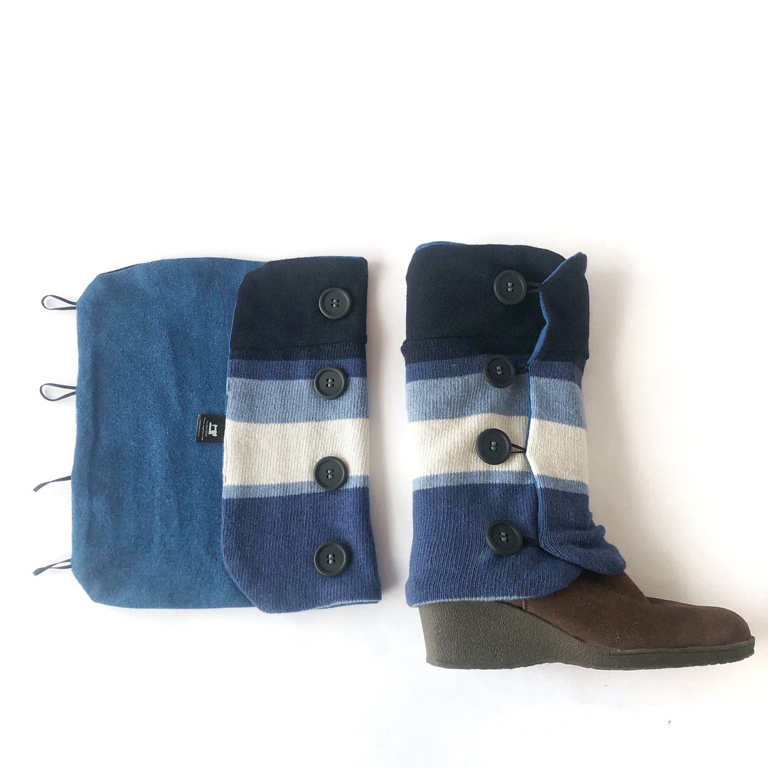 Gaiters / Leggings Shades of Blue and White With Buttons Etsy