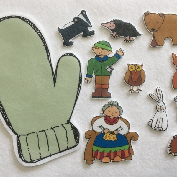 The Mitten - Felt Board Stories - Flannel Board - Speech Therapy - Winter Book Activity - Gifts for Kids - Stocking Stuffer - Quiet Play Toy