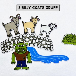 Three Billy Goats Gruff Felt Story Set: Speech Therapy Flannel Board