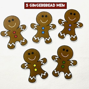 5 Gingerbread Men Felt Story - Christmas Counting Activity - Five Gingerbread Men - Christmas Song - Cookie Counting - Preschool Circle Time