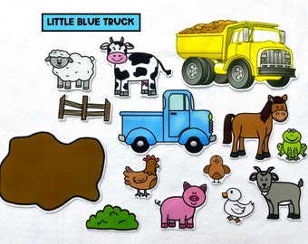 Blue Truck - Felt Board Story - Felt Stories - Speech Therapy - Gifts for Kids - Birthday Party - Toddler Activity - Flannel Board Busy Bag