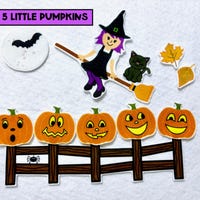 Five Little Pumpkins Song: Number Rhyme Stick Puppets (digital Download ...