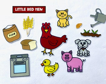 Set de cuentos de fieltro de La Gallinita Roja: Actividad de fábula, Recreación de cuento, Cuento de hadas, Para mayores de 3 años